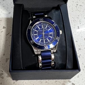 NIB Anne Klein Blue and Silver Watch